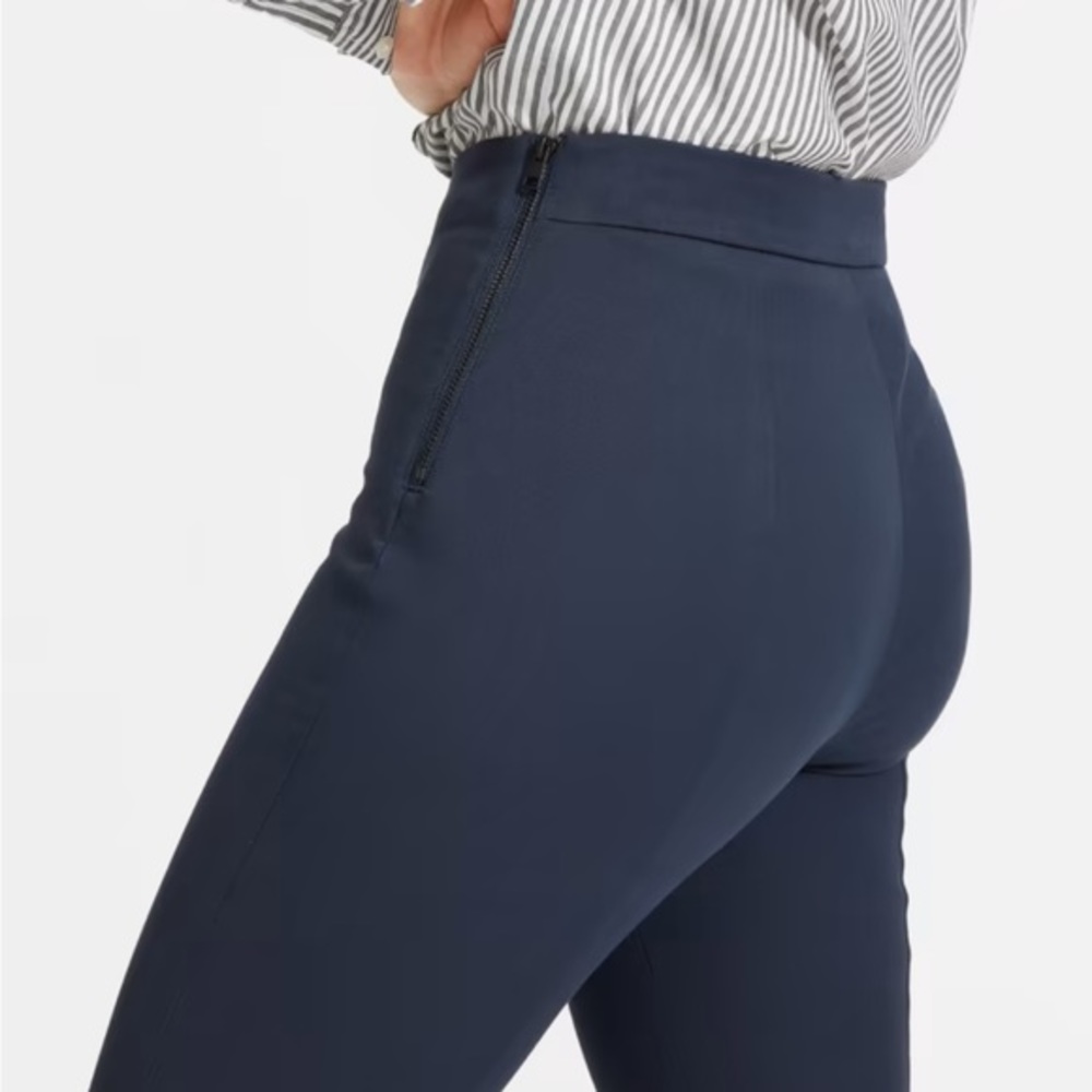 Everlane The Curvy Side-Zip Stretch Cotton Tapered Pant Women’s‎ Sz 4 Navy Blue